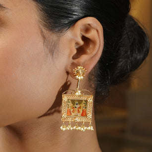 Pichwai Bhavna 22k Gold Plated Earring