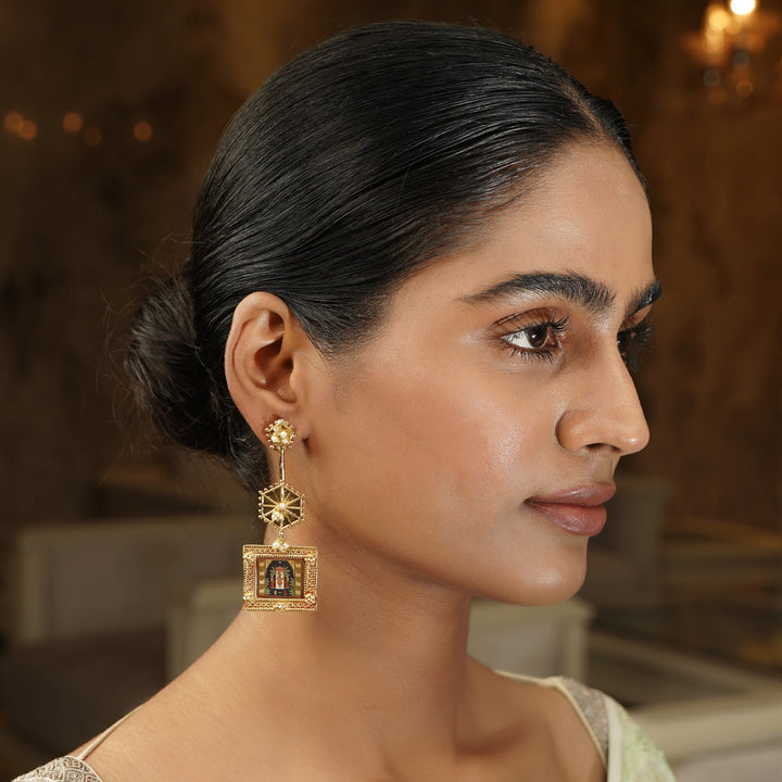 Pichwai Dalaja 22k Gold Plated Earring