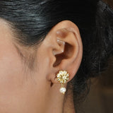 Gemstone Darpana 22k Gold Plated Necklace Set