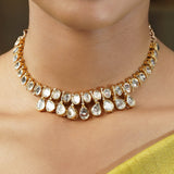 Gemstone Darsha 22k Gold Plated Necklace Set