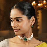 Gemstone Darshita 22k Gold Plated Choker Set