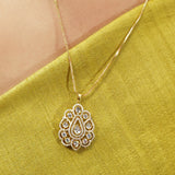 Gemstone Debanjali 22k Gold Plated Pendant Set