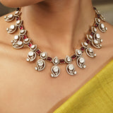 Gemstone Deepa 22k Gold Plated Necklsce Set
