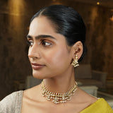 Gemstone Deepali 22k Gold Plated Necklace Set