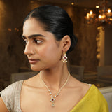 Gemstone  Devisha 22k Gold Plated Pendant Set