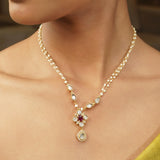 Gemstone  Devisha 22k Gold Plated Pendant Set