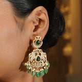 Gemstone Dhanishka 22k Gold Plated Pendant Set