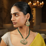 Gemstone Dhanishka 22k Gold Plated Pendant Set