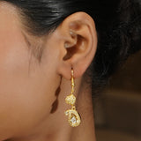 Gemstone Dipanwita 22k Gold Plated Pendant Set