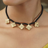 Gemstone Diti 22k Gold Plated Necklace Set