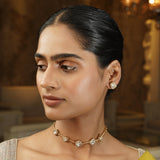 Gemstone Drishti 22k Gold Plated Choker Set