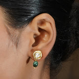 Gemstone Ganavi 22k Gold Plated Pendant Set