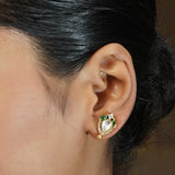 Gemstone Ganishka 22k Gold Plated Pendant Set