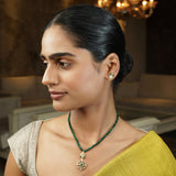 Gemstone Ganishka 22k Gold Plated Pendant Set