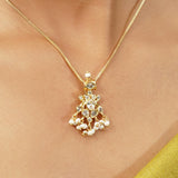 Gemstone Gargi 22k Gold Plated Pendant Set