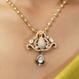 Gemstone Gulika 22k Gold Plated Pendant Set