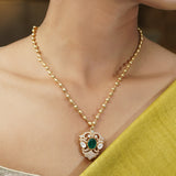 Gemstone Fulmati 22k Gold Plated Pendant Set