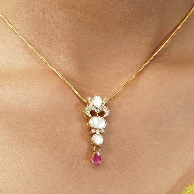 Gemstone Harita 22k Gold Plated Pendant Set