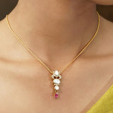 Gemstone Harita 22k Gold Plated Pendant Set