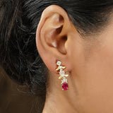 Gemstone Harisha 22k Gold Plated Pendant Set