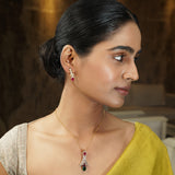 Gemstone Harisha 22k Gold Plated Pendant Set