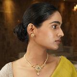 Gemstone Harisha navya 22k Gold Plated Pendant Set