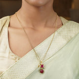 Gemstone Ichchha 22k Gold Plated Pendant