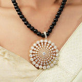 Gemstone 22k Gold Plated Pendant Set
