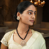 Gemstone 22k Gold Plated Pendant Set