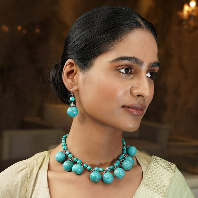 Gemstone Januja Necklace Set