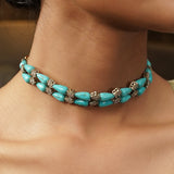 Gemstone Janya 22k Gold Plated Choker Set