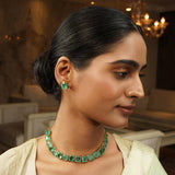 Gemstone Jasmit 22k Gold Plated Necklace Set