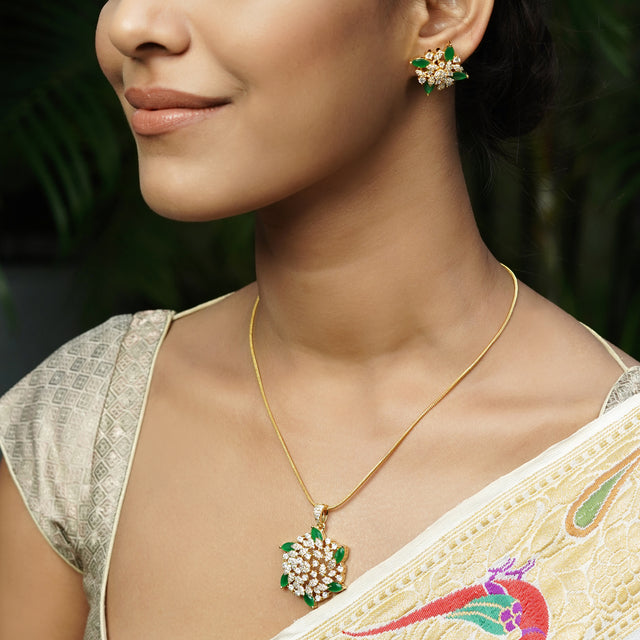 22k Gold Plated Aamita Pendant Set