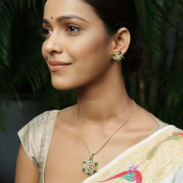 22k Gold Plated Aamita Pendant Set