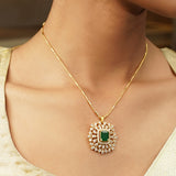 Gemstone Kaishori 22k Gold Plated Pendant Set
