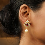 Gemstone navya 22k Gold Plated Pendant Set