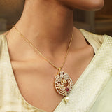 Gemstone navya 22k Gold Plated Pendant Set