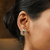 Gemstone Kanchana 22k Gold Plated Pendant Set