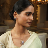 Gemstone Kanchana 22k Gold Plated Pendant Set