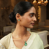 Gemstone Kanti 22k Gold Plated Pendant Set