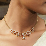 Gemstone Karishma 22k Gold Plated Pendant Set