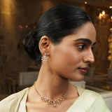 Gemstone Karishma 22k Gold Plated Pendant Set