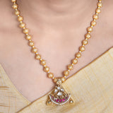 22k Gold Plated Amolya Ratna Pendant Set