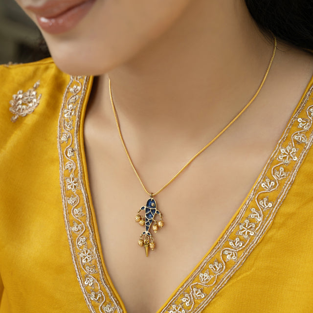 Sparsh 22k Gold Plated Gold Beads Pendant