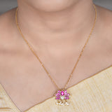 22k Gold Plated Amolya Padmika Pendant Set