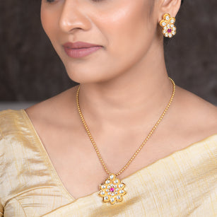 22k Gold Plated Amolya Kusumita Pendant Set