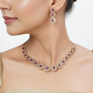 22k Gold Plated Tarini Ahana Necklace set
