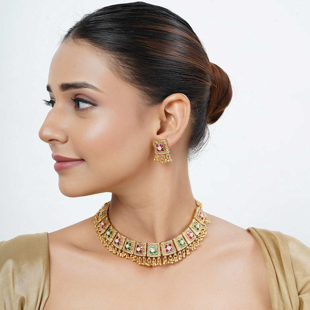 22k Gold Plated Tarini Alankrita Necklace set