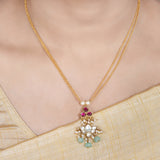 22k Gold Plated Amolya Jhumira Pendant Set