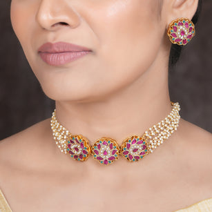 22k Gold Plated Amolya Trilota Choker Set